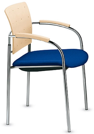 Немецкое кресло на четырех ножках для семинаров спинка бук EN25610